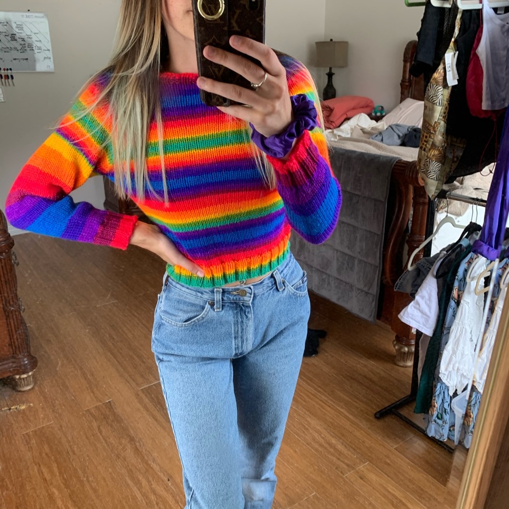 Handmade rainbow sweater